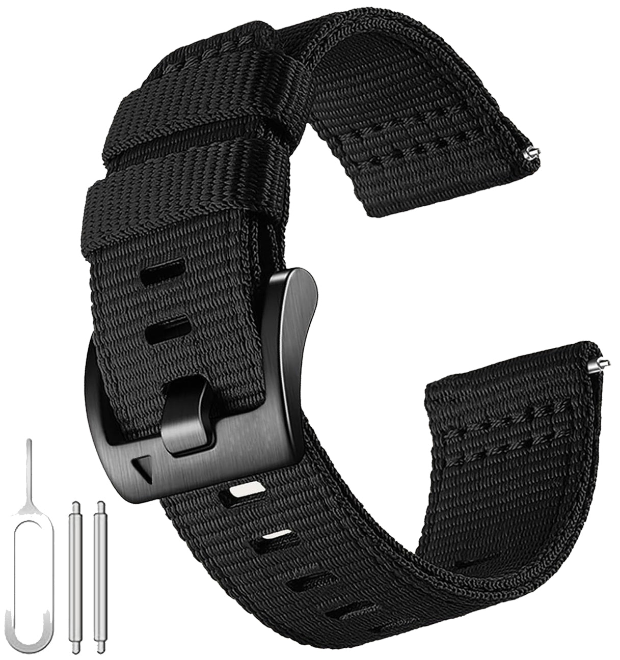 Zitel Band for Garmin Instinct 3 50mm, Instinct 2X - 26mm wide Rugged Nylon Sports Strap - Black