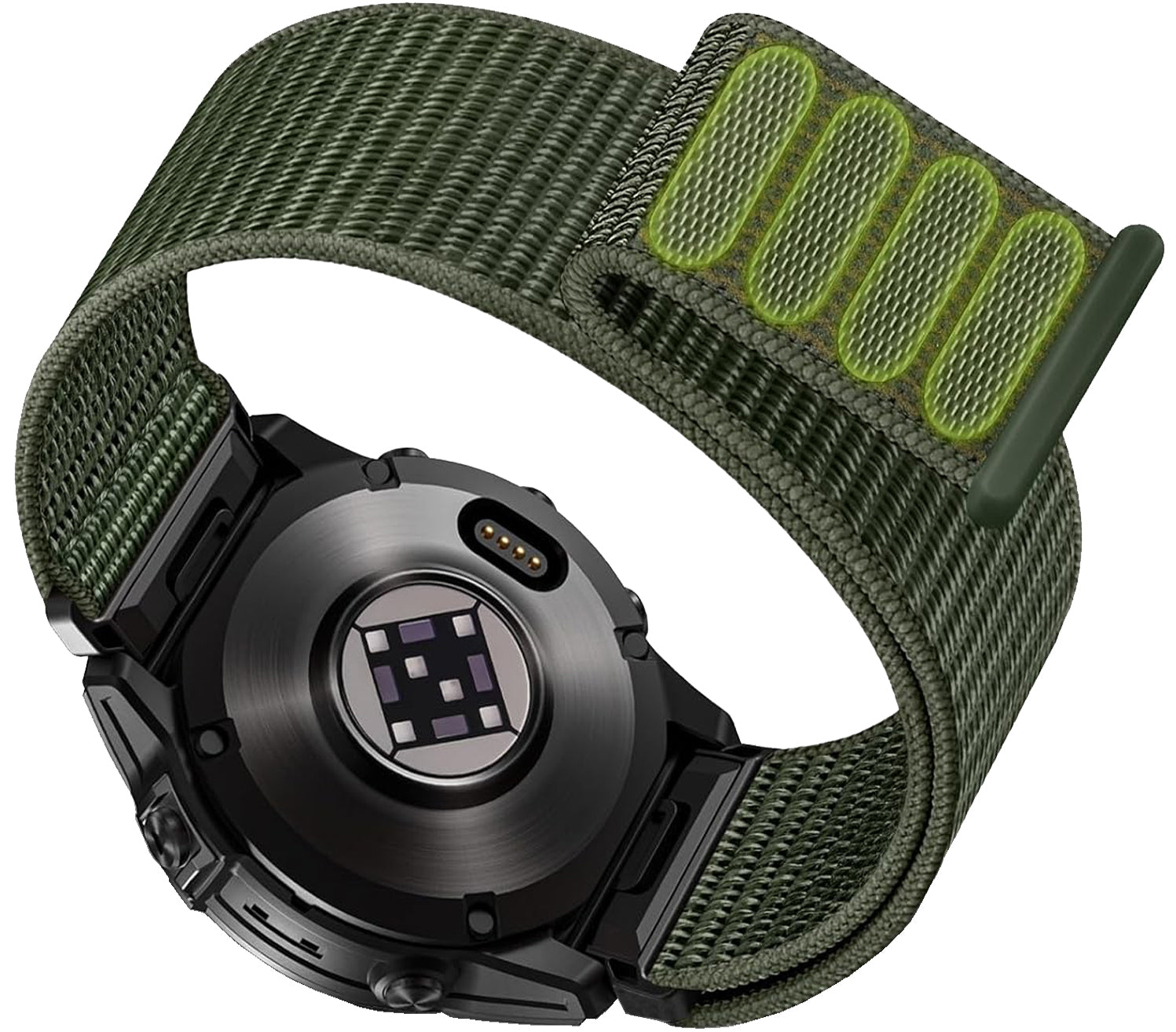 Zitel Band for Garmin Fenix 8 47mm, 7/7 Pro, 6/6 Pro, 5/5 Plus, Epix Pro Gen 2 47mm, MARQ Gen 2, Forerunner 965/955, Nylon 22mm Sport Strap- Army Green