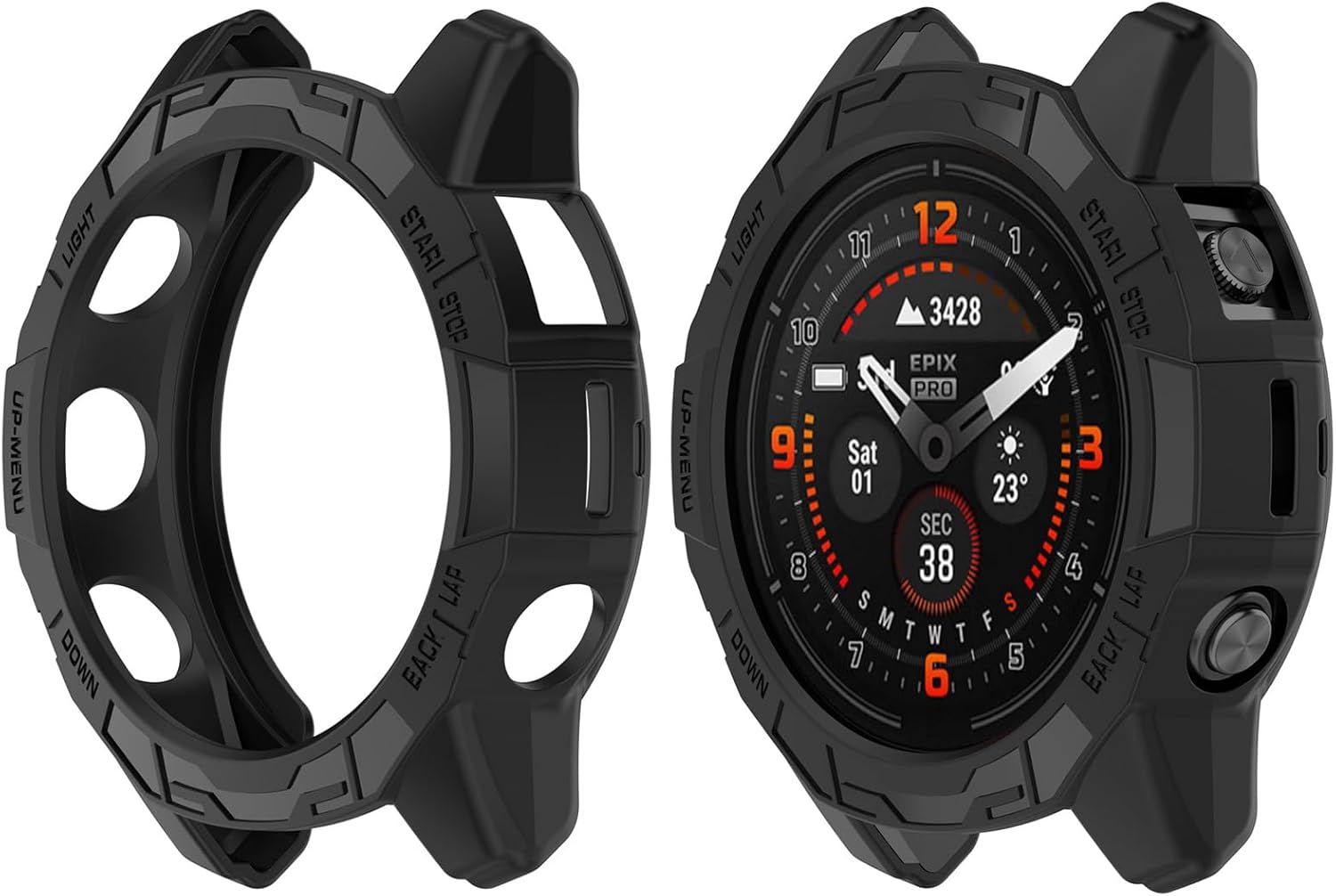 Zitel Case for Garmin Epix Pro 47mm, Fenix 7 Pro, Fenix 7 Bumper Cover - Black