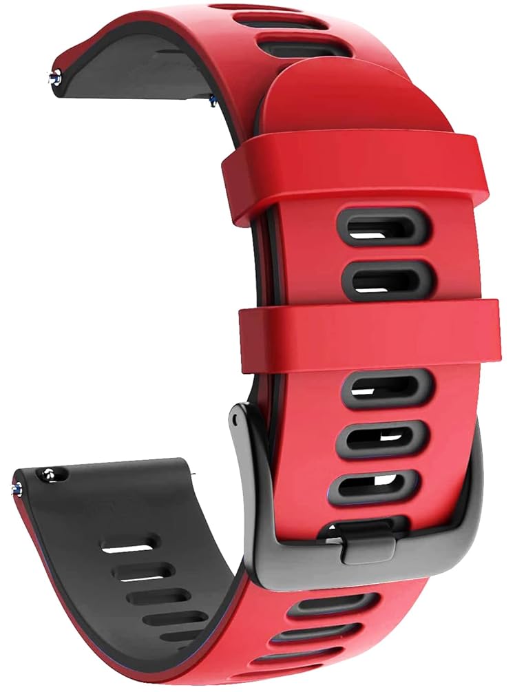 Zitel Band for Garmin Forerunner 265 / 255, Vivoactive 4 45mm, Venu 2 45mm. Venu 3, 22mm Strap - Red-Black