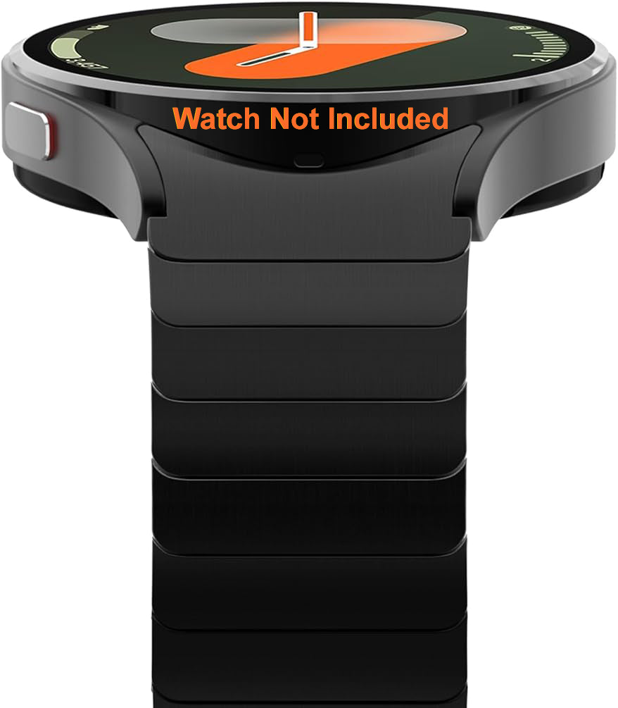 Zitel Band for Samsung Galaxy Watch 7 44mm / 40mm, Watch FE 40mm, Stainless Steel No Gap Strap - Black