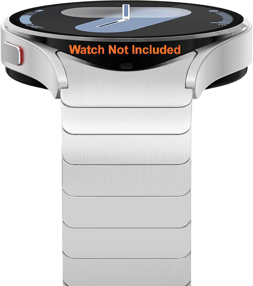 Zitel Band for Samsung Galaxy Watch 7 44mm / 40mm, Watch FE 40mm, Stainless Steel No Gap Strap - Silver