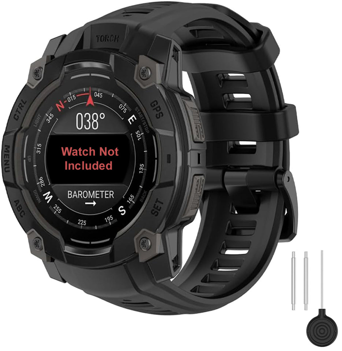 Zitel Band for Garmin Instinct 3 AMOLED/Solar 50mm, Instinct 2X Tactical/Solar 50mm - 26mm Silicone Sport Strap