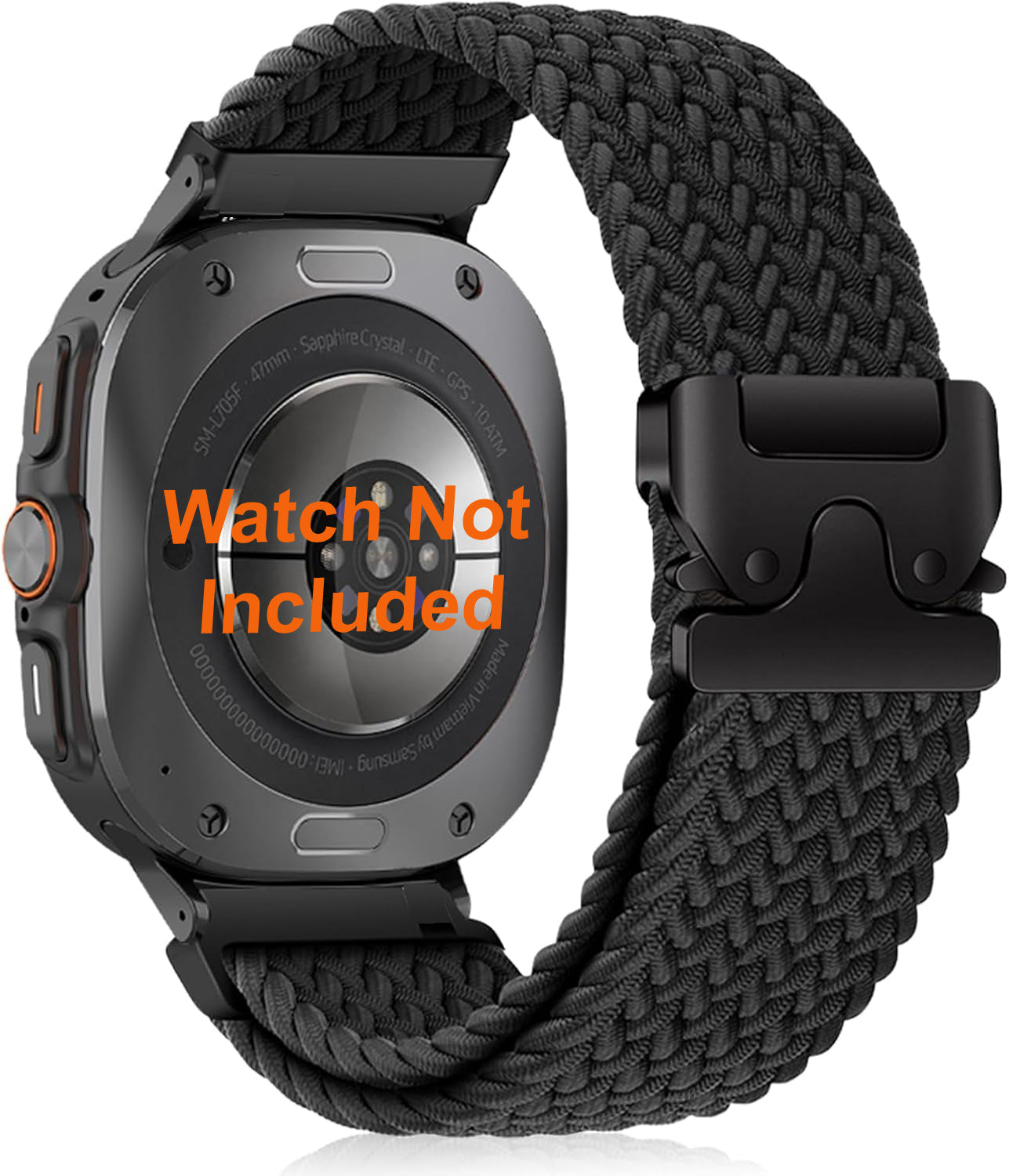 Zitel Band for Samsung Galaxy Watch Ultra 47mm 2025/2024 Nylon Sports Strap - Black