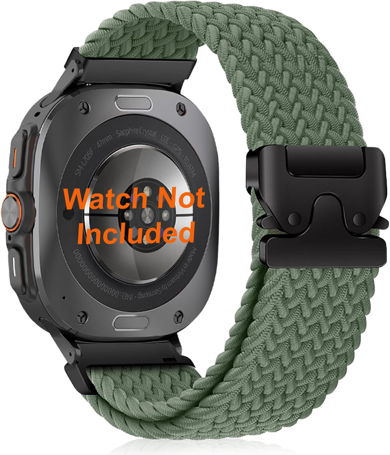 Zitel Band for Samsung Galaxy Watch Ultra 47mm 2025/2024 Nylon Sports Strap - Army Green