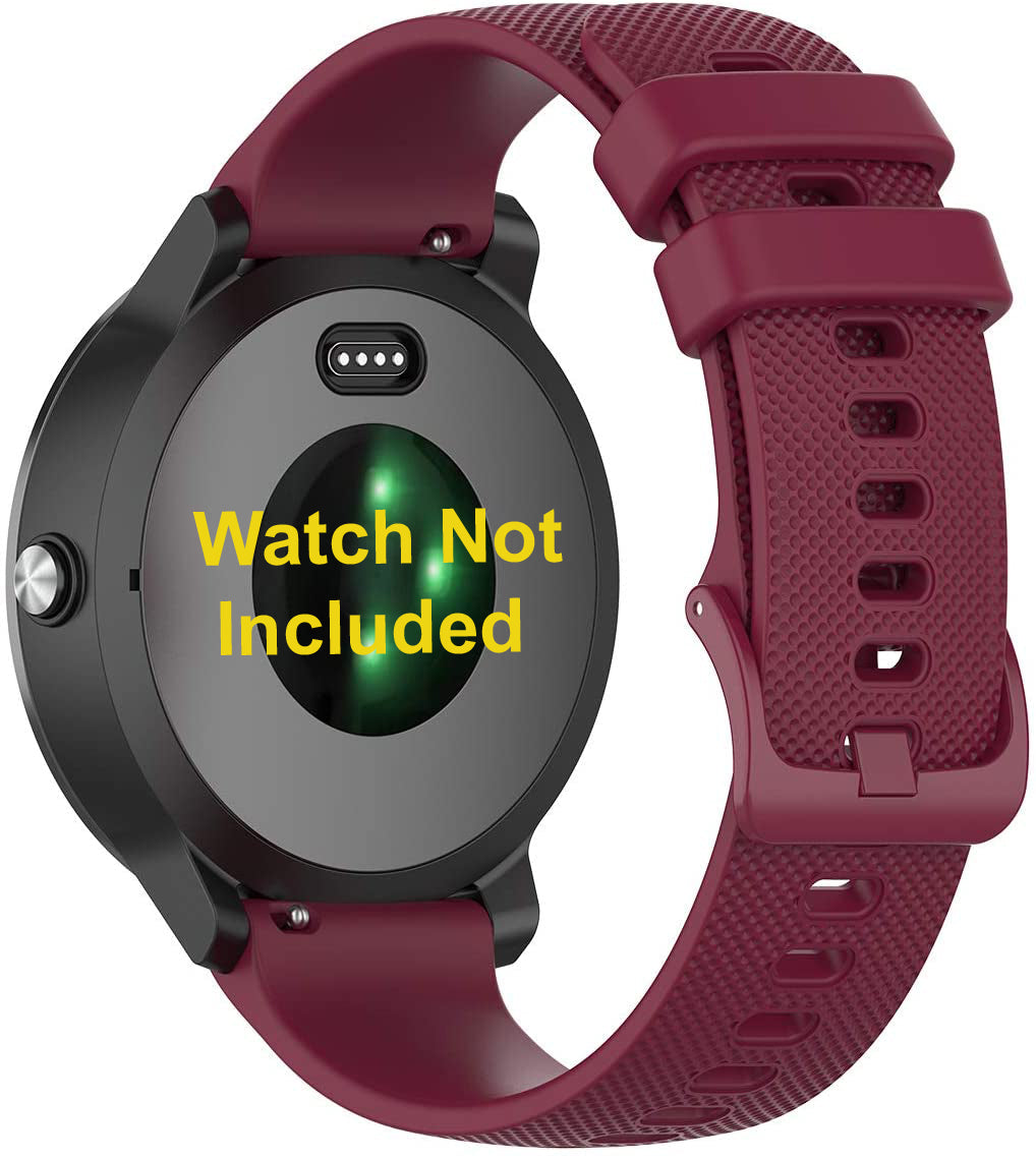 Zitel Band for Garmin Forerunner 245/Music, 645/Music, 165, 55, 158, Vivoactive 5/3, Venu Sq/Venu 2 Plus, 20mm Straps