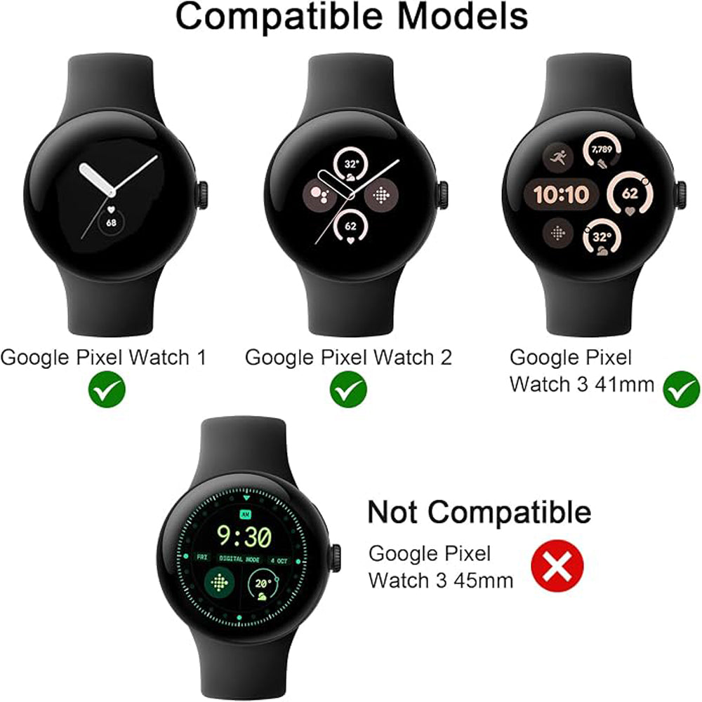 Zitel Band for Google Pixel Watch 3 41mm / Pixel Watch 2 Strap (Black)