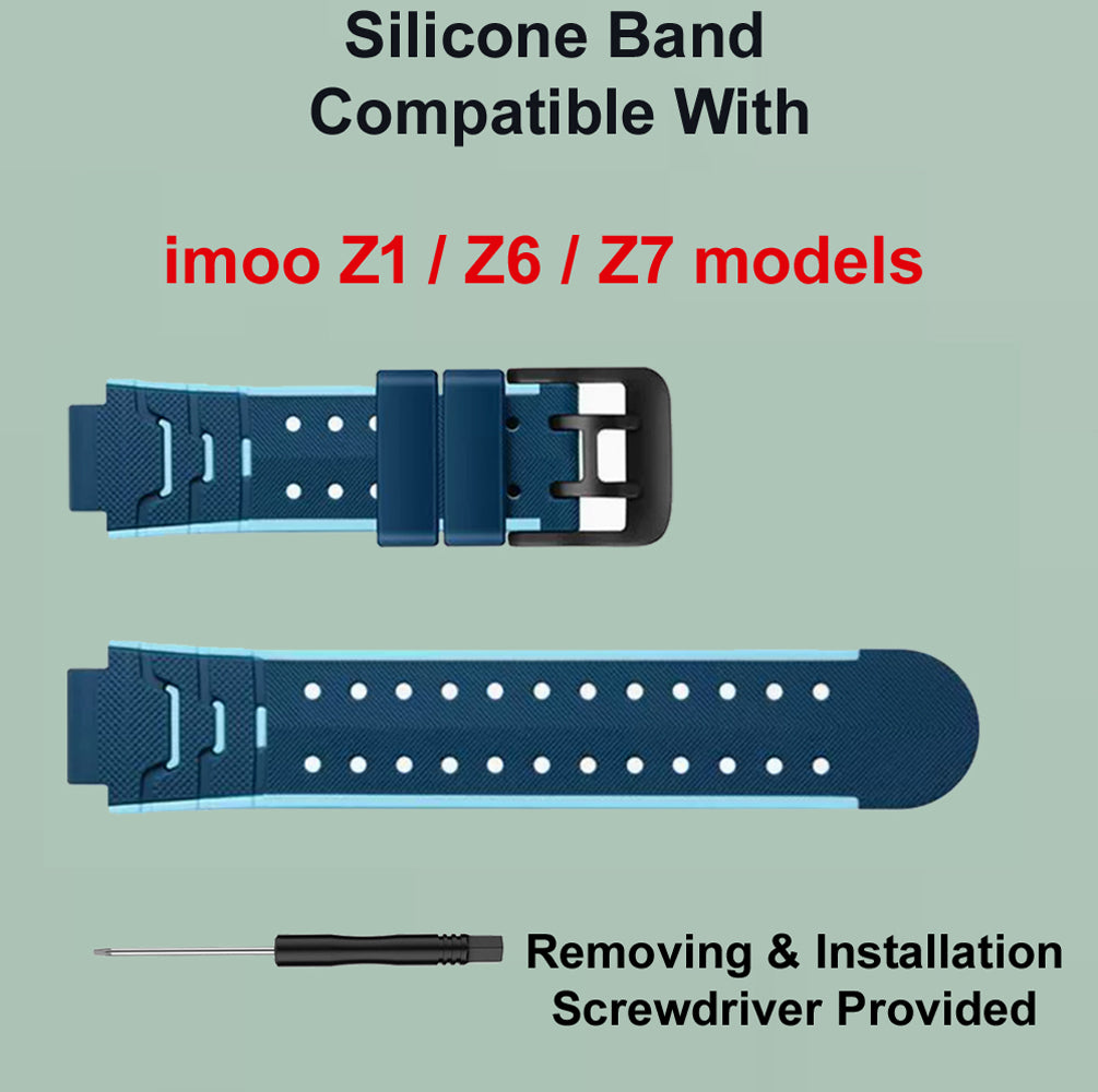 Zitel Band for imoo Watch Phone Z1 / Z6 / Z7 Silicone Strap - Blue