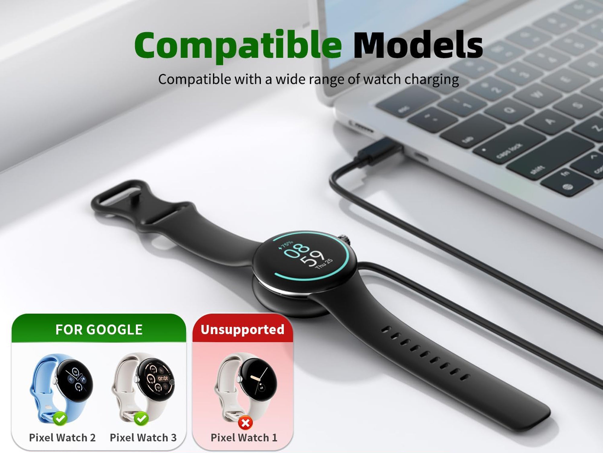 Zitel Charger for Google Pixel Watch 3/2 Charging Cable