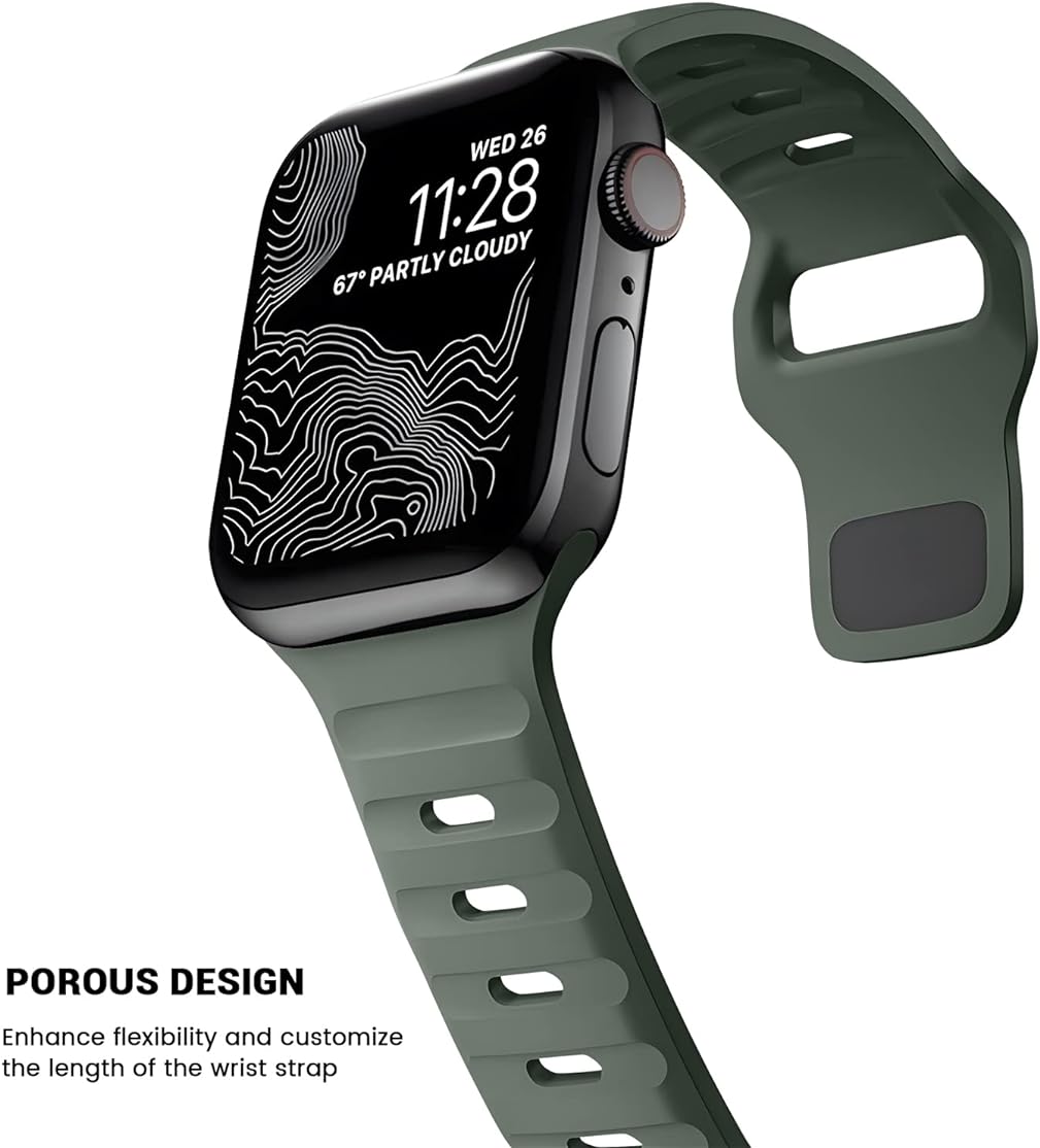 Zitel Band for Apple Watch Straps 49mm 46mm 45mm 44mm - Olive Green