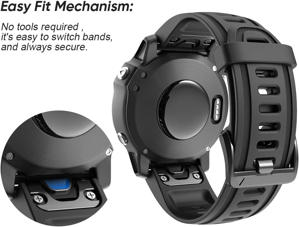 Zitel Band for Garmin Fenix 20mm Strap for Fenix 6S/6S Pro, Fenix 5S/5S Plus, Fenix 7S, D2 Delta S Smartwatch - Black