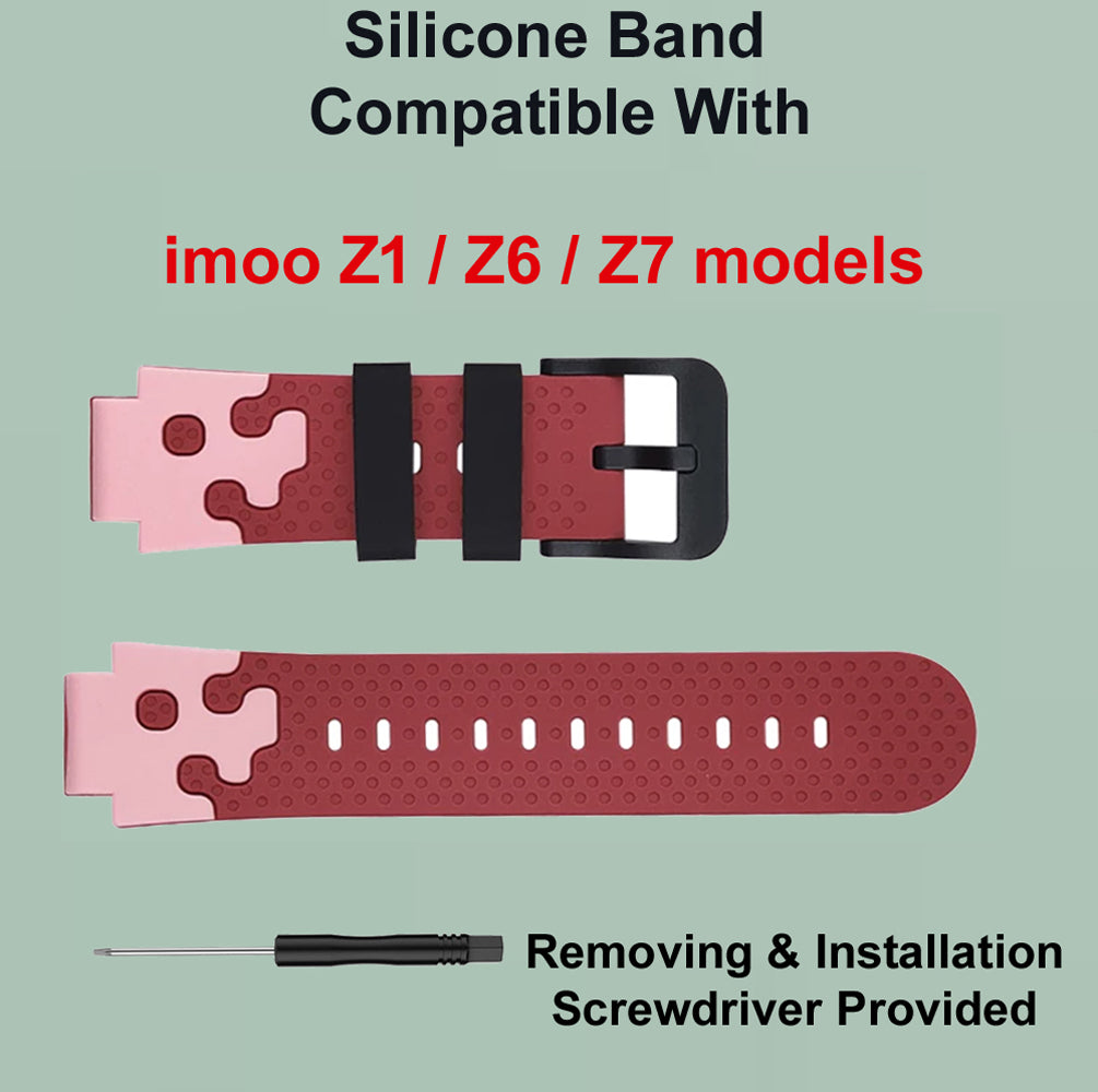 Zitel Band for imoo Watch Phone Z1 / Z6 / Z7 Silicone Strap - Wine Red