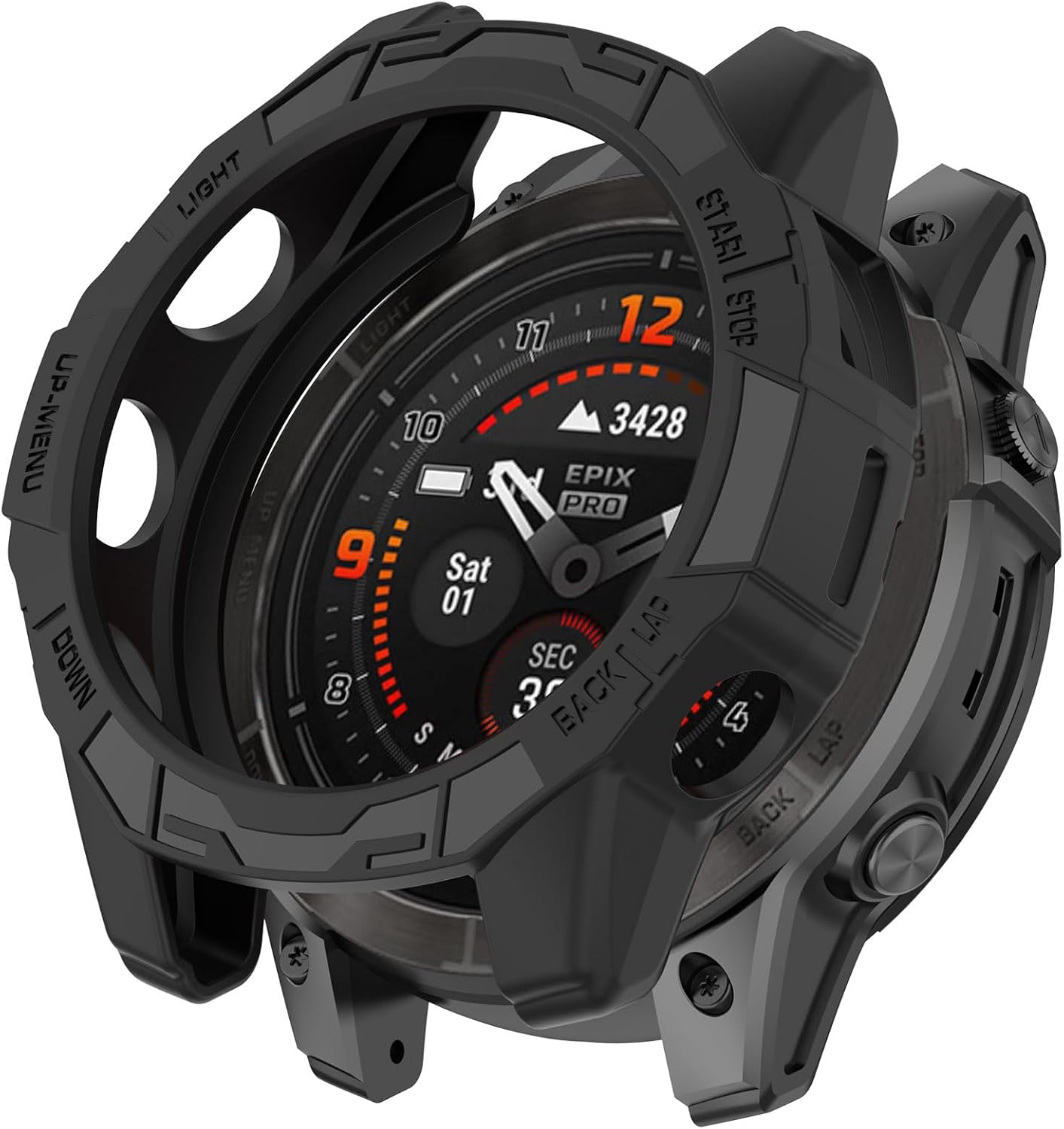 Zitel Case for Garmin Epix Pro 47mm, Fenix 7 Pro, Fenix 7 Bumper Cover - Black