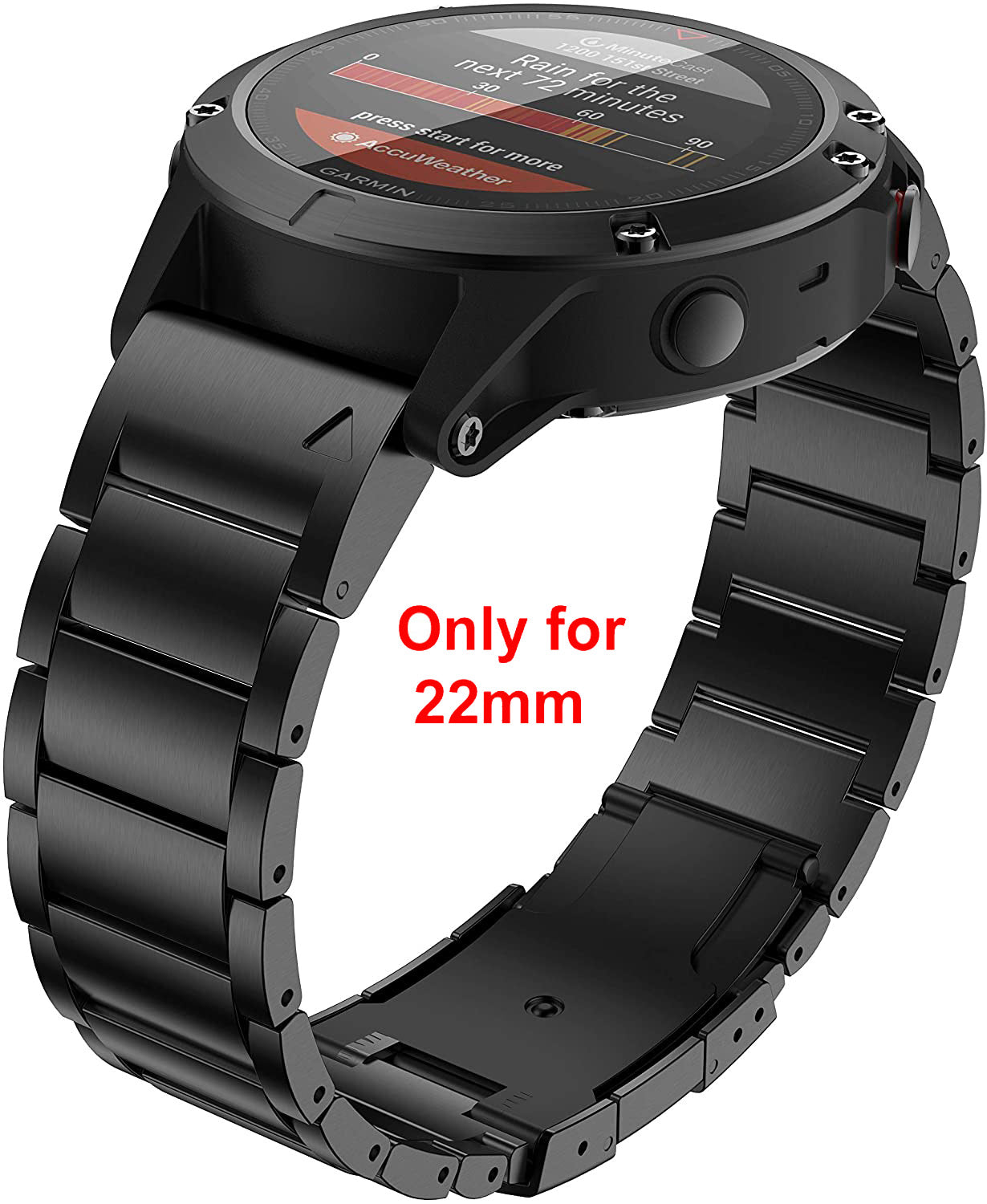 Zitel Band for Garmin Fenix 8 AMOLED 47mm, Fenix E/7/7 Pro, 6/6 Pro, Forerunner 970/965/955, Titanium Alloy Metal QuickFit 22mm Strap
