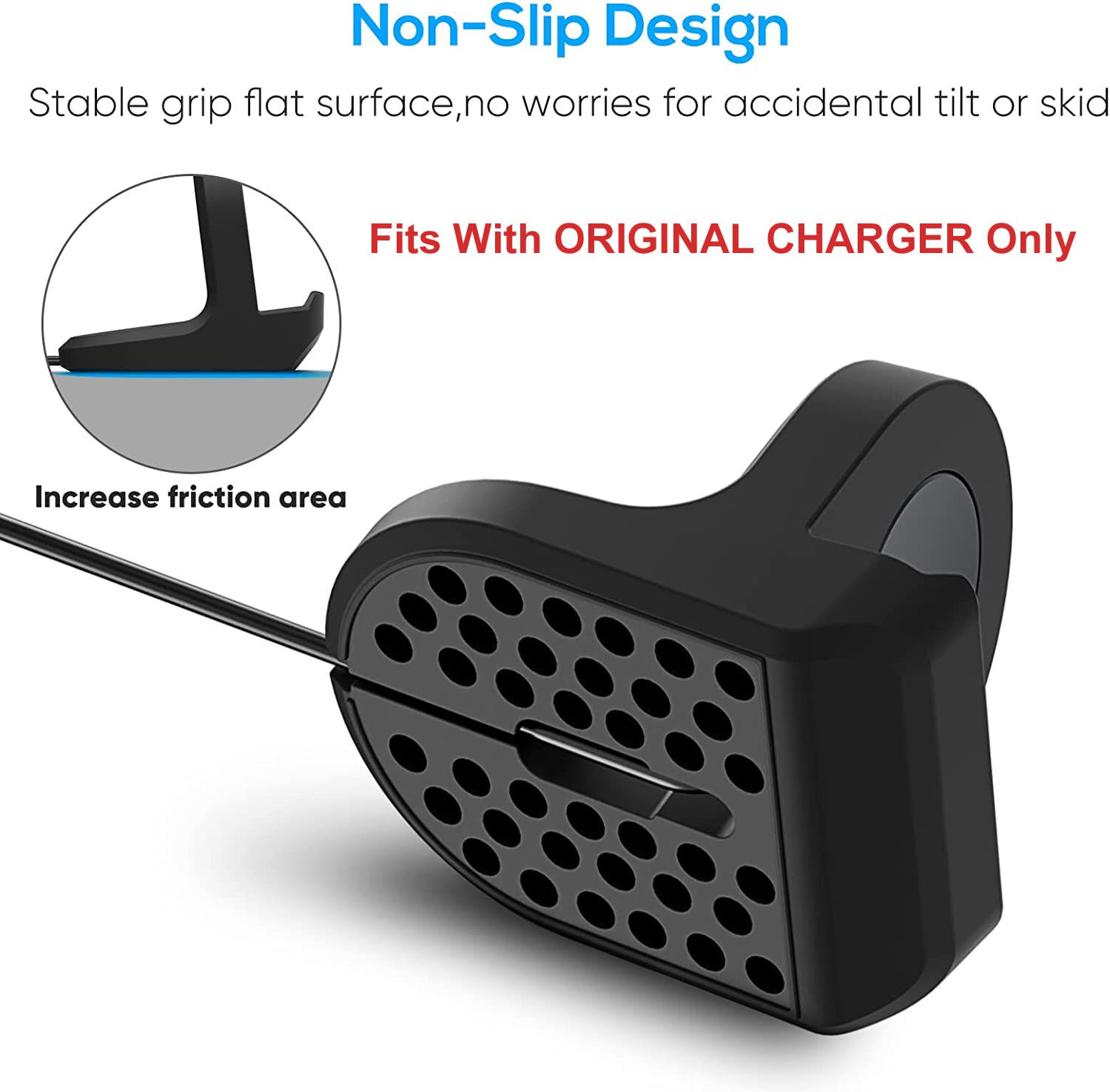 Zitel Charger Stand for Samsung Galaxy Watch 8/8 Classic, Ultra, Watch 7/6/5, Silicone Non-Slip Charging Dock