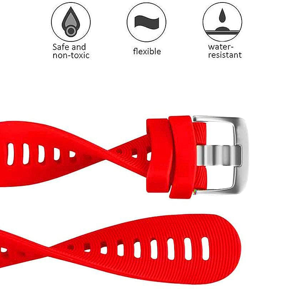 Zitel Bands for Garmin Forerunner 165/245/645, 55/158, Vivoactive 6/5/3/3S, Venu Sq/Sq 2, Venu 2 Plus, 20mm - Spanish Red