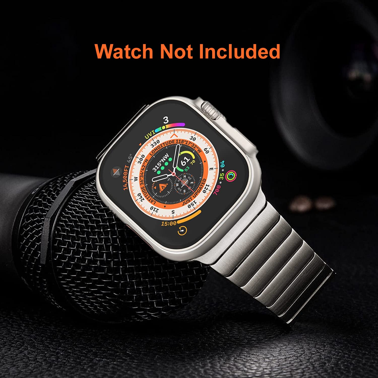 Zitel Metal Bands for Apple Watch Straps Ultra 2 / Ultra 49mm 46mm 45mm 44mm, Series 10 9 8 7 6 5 4 3 2 1 SE - Titanium