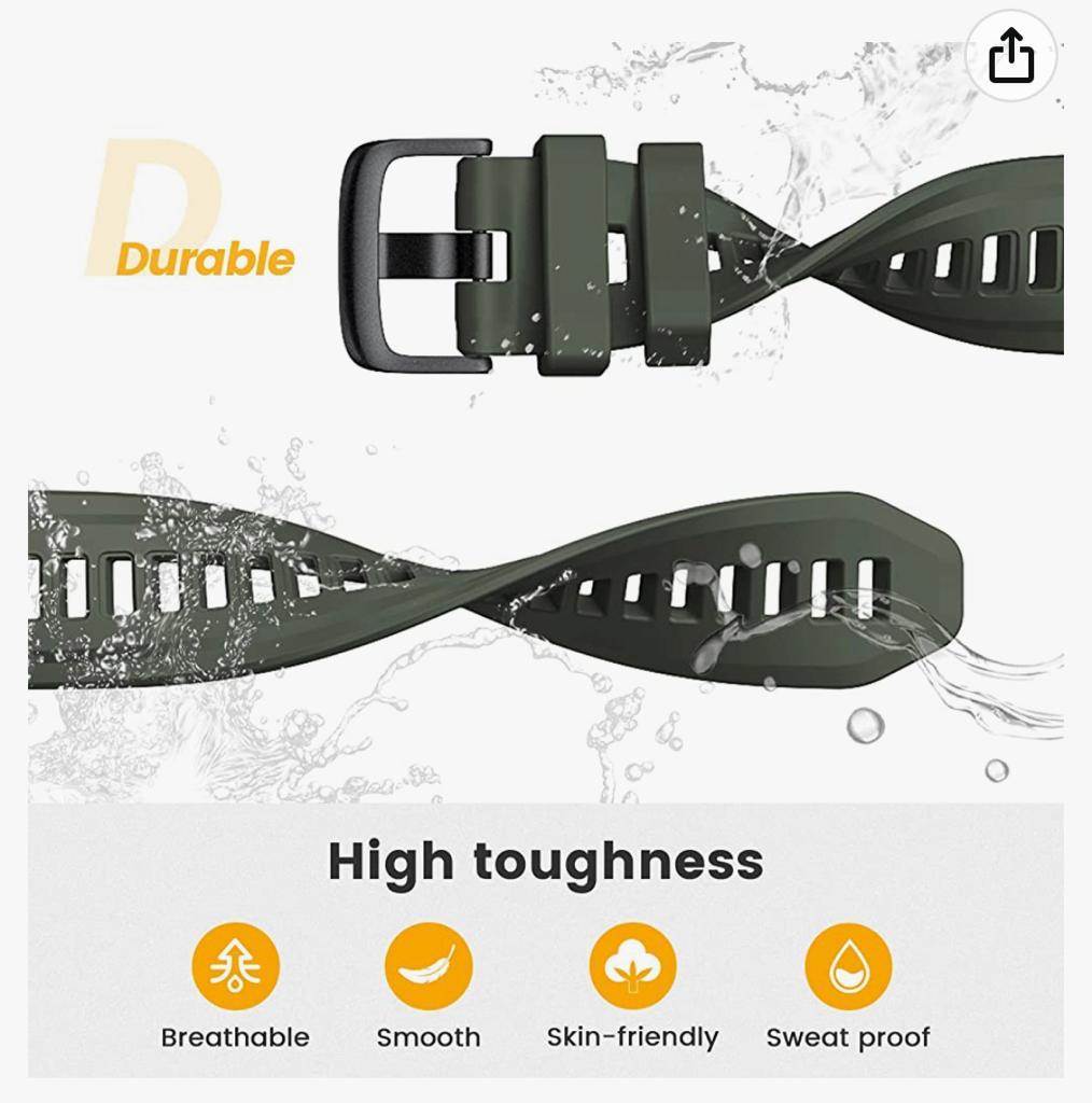 Zitel Band for Garmin Instinct 2s Strap 20mm Width (Not fit for Instinct 22mm) Army Green