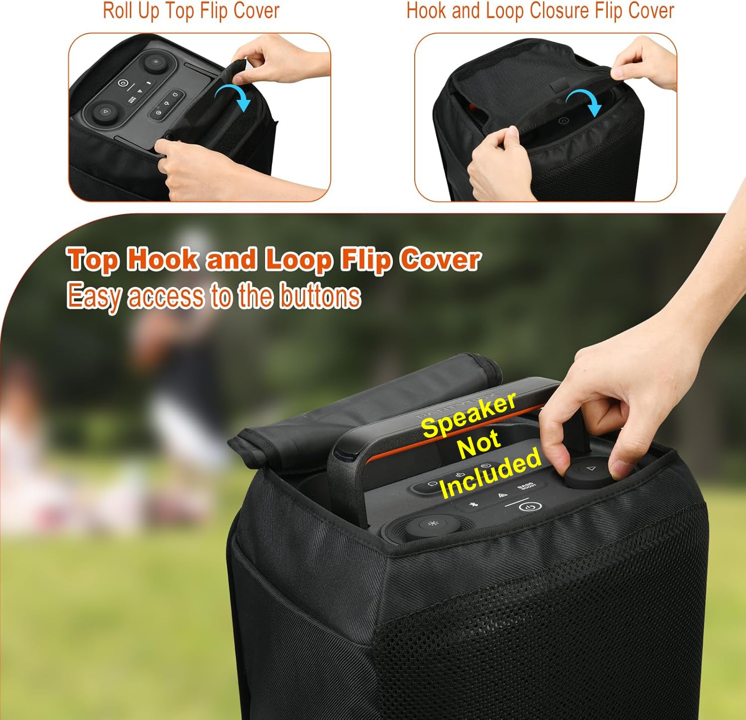 Zitel Cover for JBL Partybox 120 Portable Bluetooth Party Speaker - Black