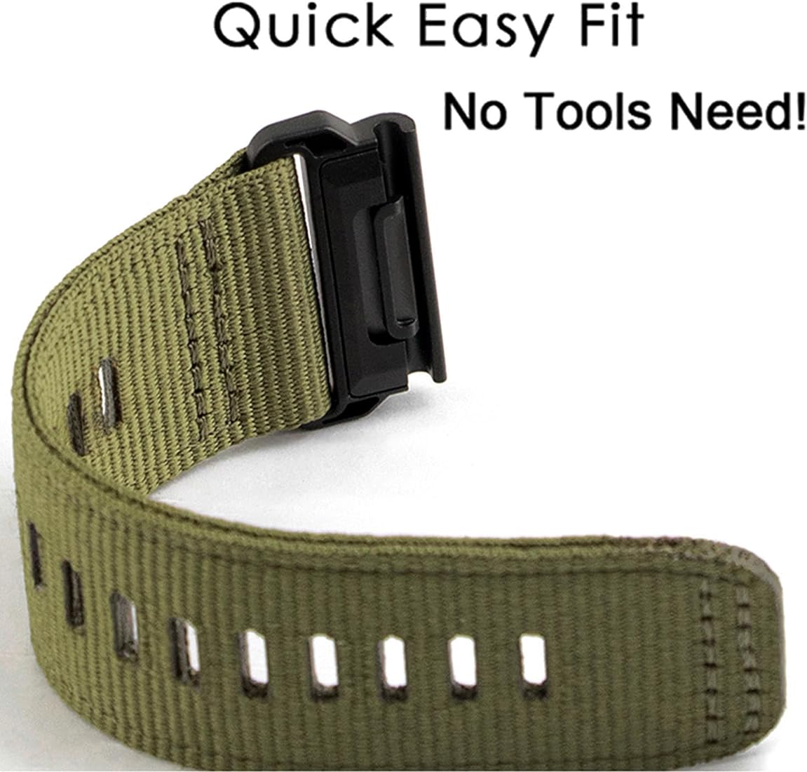 Zitel Band for Garmin Fenix 8 AMOLED 47mm, Fenix E/7/7 Pro, 6/6 Pro, Forerunner 970/965/955, Rugged Nylon 22mm wide Sport Strap