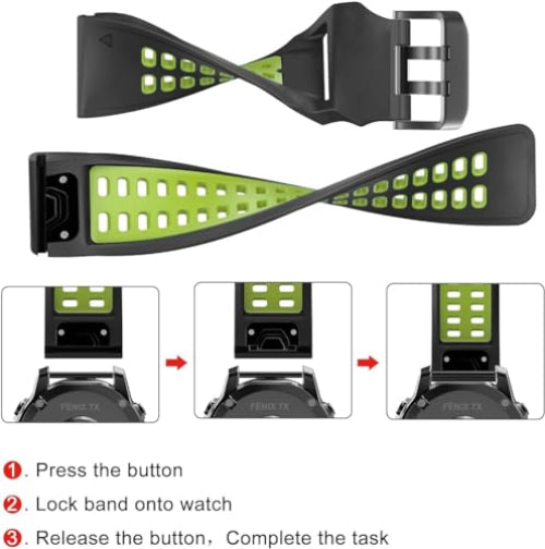 Zitel Band for Fenix 8 51mm, 7X/7X Pro, 6X/6X Pro, 5X/5X Plus, 3/3 HR, Descent MK1, Enduro, Sport Strap 26mm