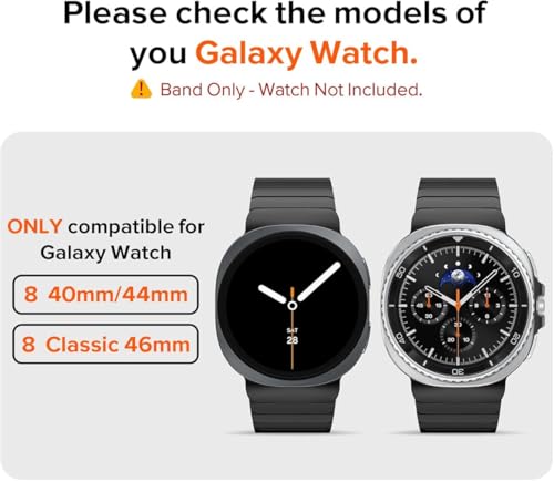 Zitel Stainless Steel No Gap Metal Band for Samsung Galaxy Watch 8 / Watch 8 Classic - Black