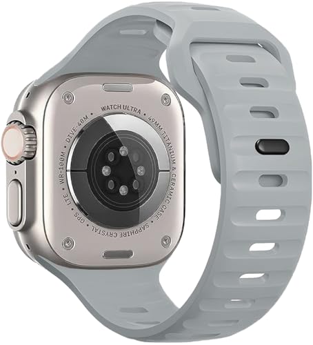 Zitel Band for Apple Watch Ultra 2 49mm / Ultra Wide Silicone Sport Straps - Light Gray