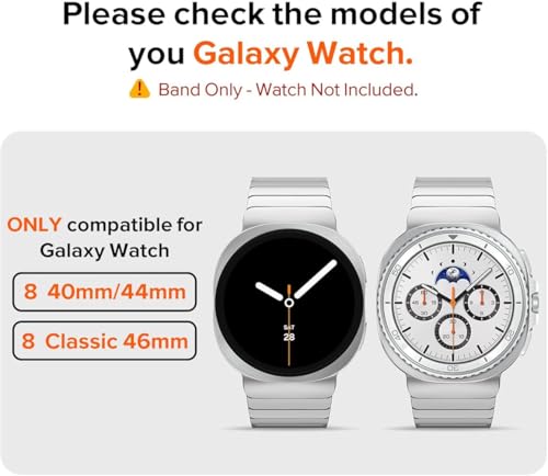 Zitel Stainless Steel No Gap Metal Band for Samsung Galaxy Watch 8 / Watch 8 Classic - Silver