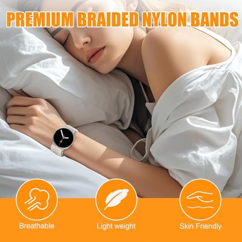 Zitel Band for Samsung Galaxy Watch 8 / Watch 8 Classic Stretchy Nylon Sport Strap (Starlight)