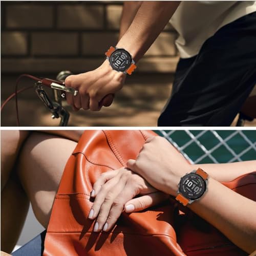 Zitel Band for Fenix 8 51mm, 7X/7X Pro, 6X/6X Pro, 5X/5X Plus, 3/3 HR, Descent MK1, Enduro, Sport Strap 26mm - Orange/Black