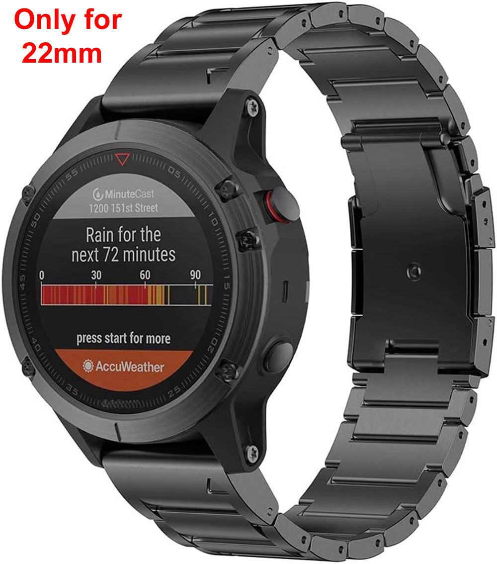 Zitel Band for Garmin Fenix 8 47mm, 7/7 Pro, 6/6 Pro, 5/5 Plus, Epix Pro/Gen 2 47mm, Forerunner 965/955/945/935, Titanium Alloy Metal 22mm Strap