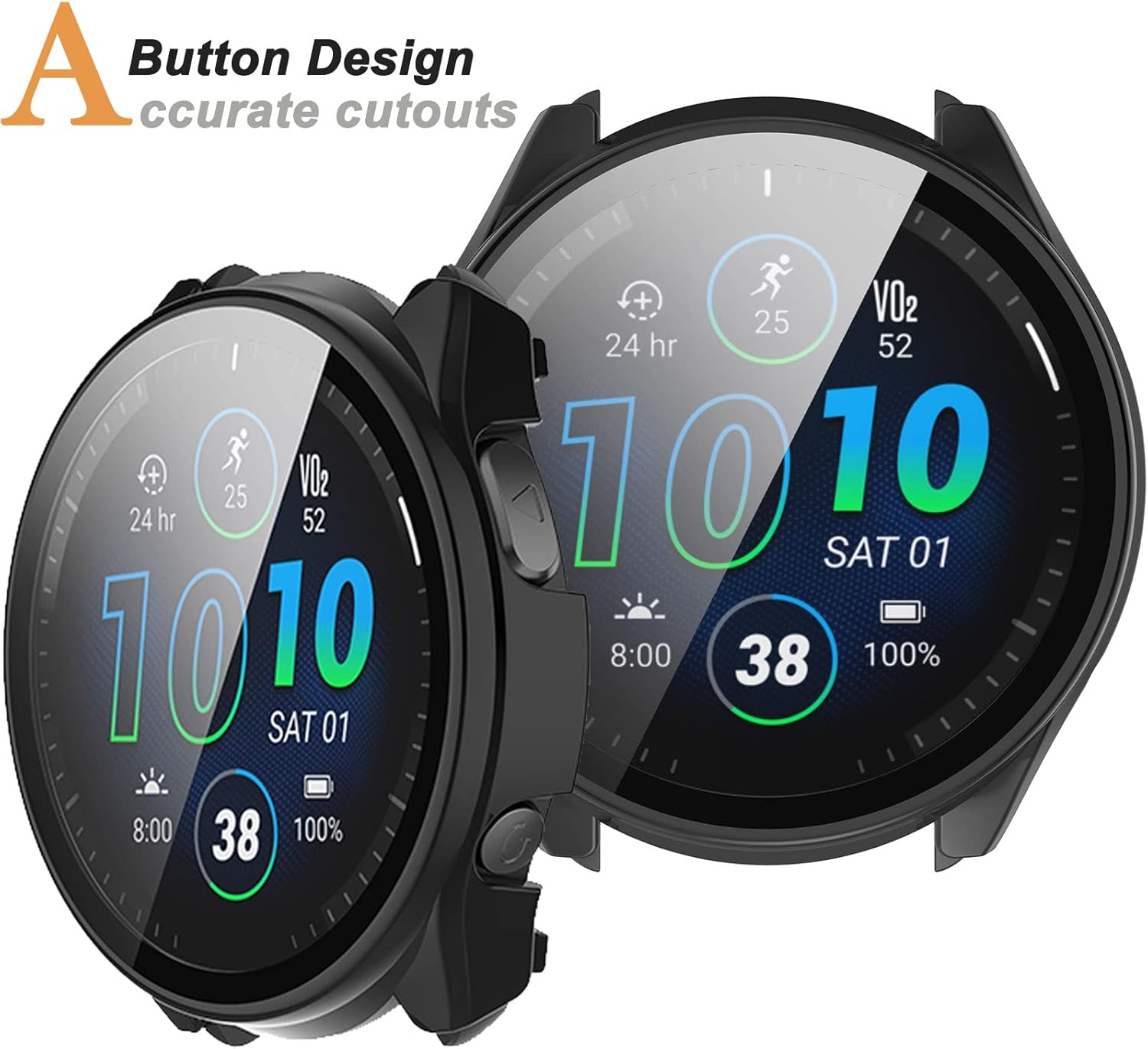 Zitel Hard PC Case for Garmin Forerunner 965 - Black