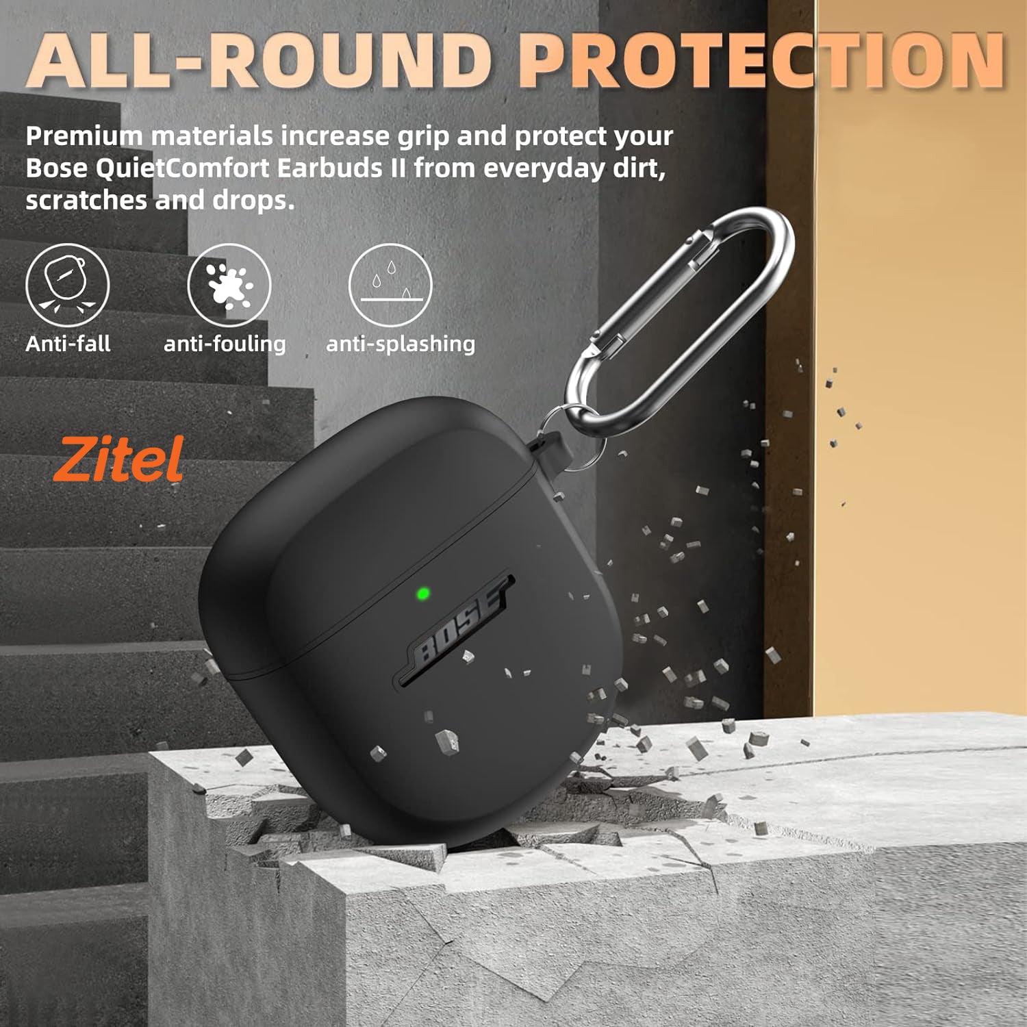 Zitel Case for Bose QuietComfort Ultra Earbuds 2023 - Black