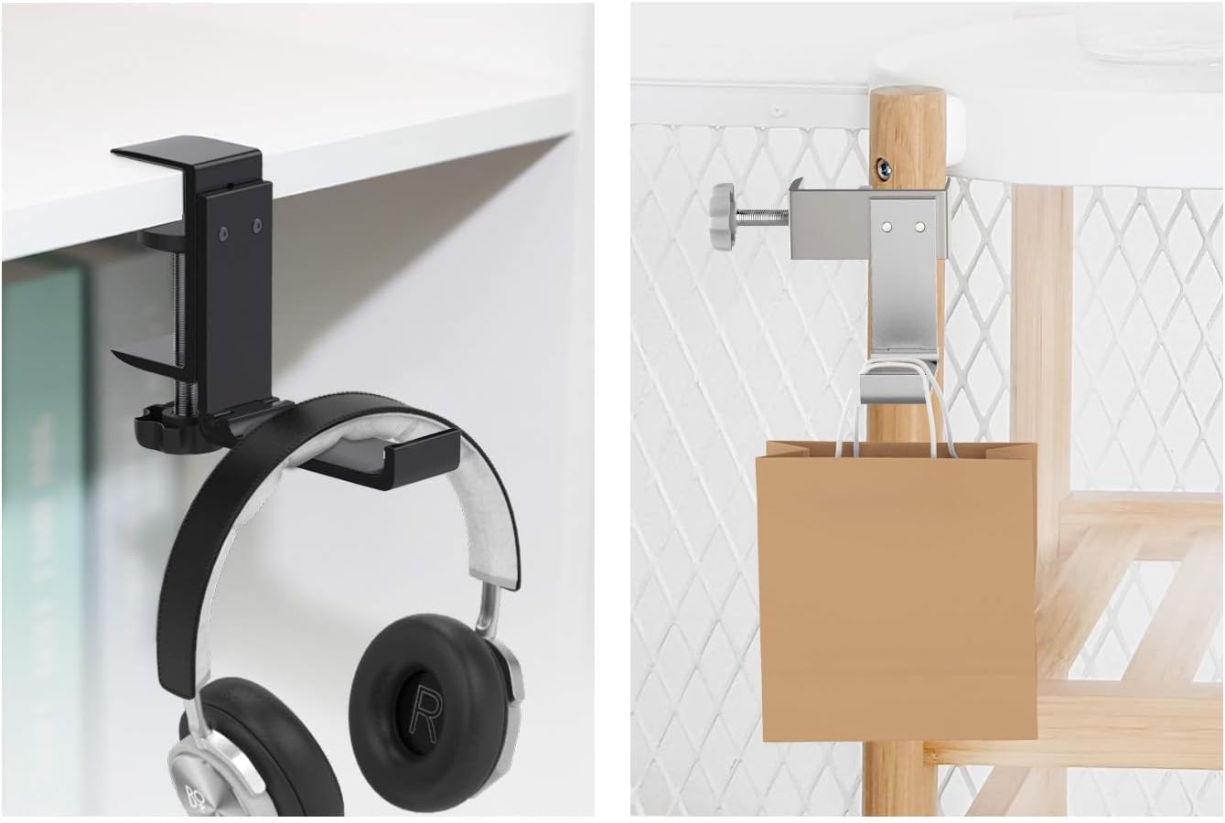 Zitel Headphone Stand, Adjustable Foldable Aluminum Hanger Headset Holder for All Headphone Sizes