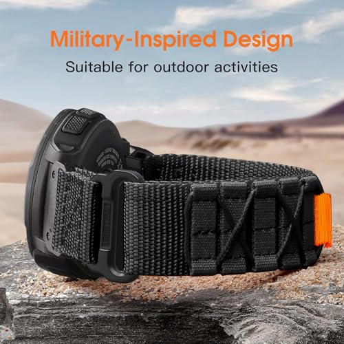 Zitel Band Compatible with Garmin Fenix 7X/7X Pro, Fenix 6X/6X Pro, Fenix 5X/5X Plus, Fenix 3/3 HR, Tactix 7, Enduro 2, Rugged 26mm Nylon Sport Strap