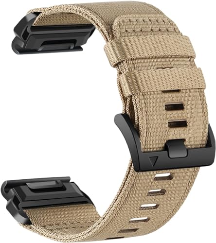 Zitel Band for Fenix 8 51mm, 7X/7X Pro, 6X/6X Pro, 5X/5X Plus, 3/3 HR, Descent MK1, Enduro, Rugged Nylon 26mm Sport Strap - Coyote Tan