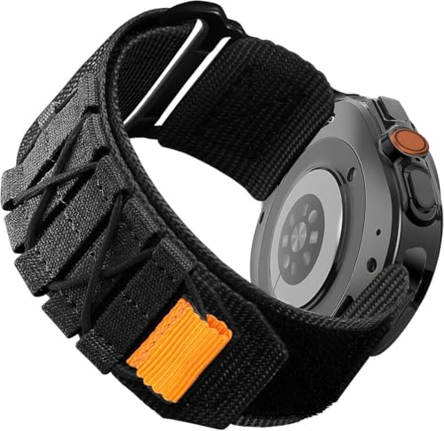 Zitel Band for Samsung Galaxy Watch8 Classic 46mm (2025) Rugged Nylon Sports Strap (Black)