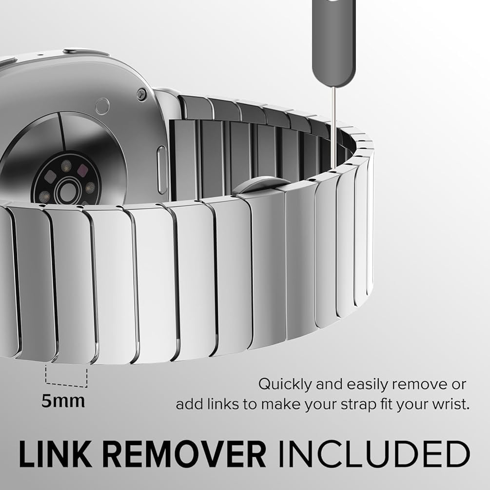 Zitel Band for Samsung Galaxy Watch 8 / Watch 8 Classic Stainless Steel Classy Elegant Metal Strap (Silver)