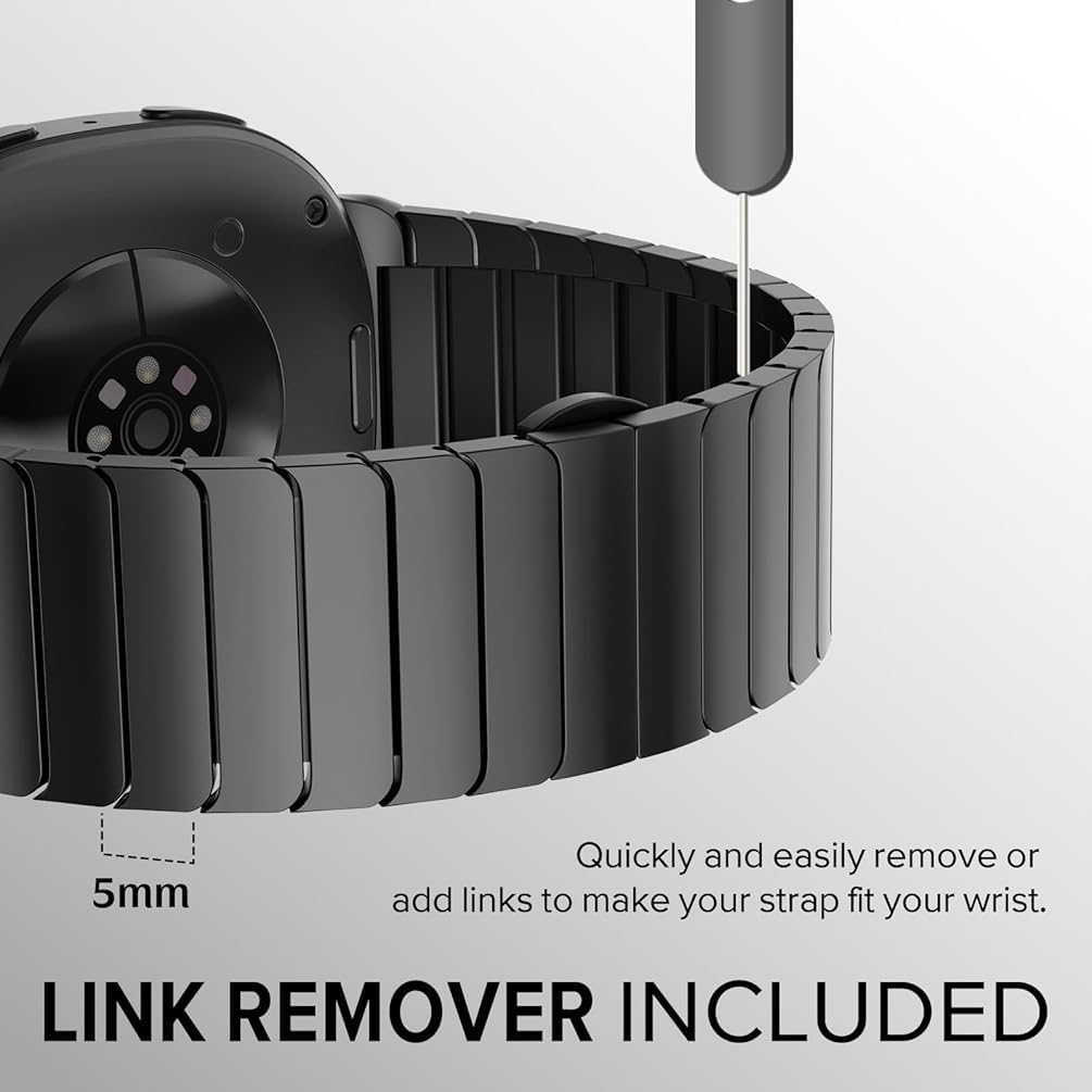 Zitel Band for Samsung Galaxy Watch 8 / Watch 8 Classic Stainless Steel Classy Elegant Metal Strap (Black)