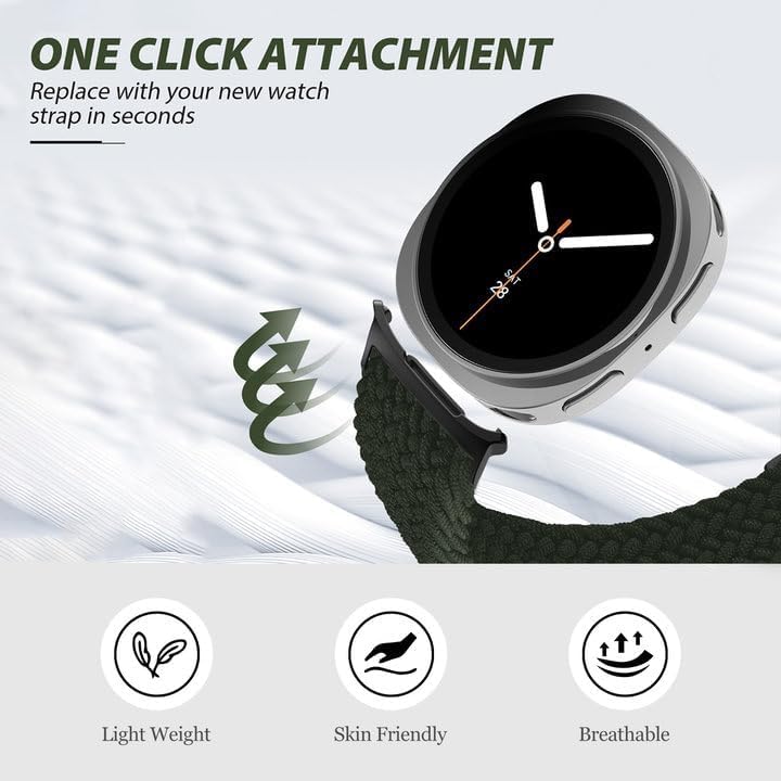 Zitel Band for Samsung Galaxy Watch 8 / Watch 8 Classic Stretchy Nylon Sport Strap (Black)