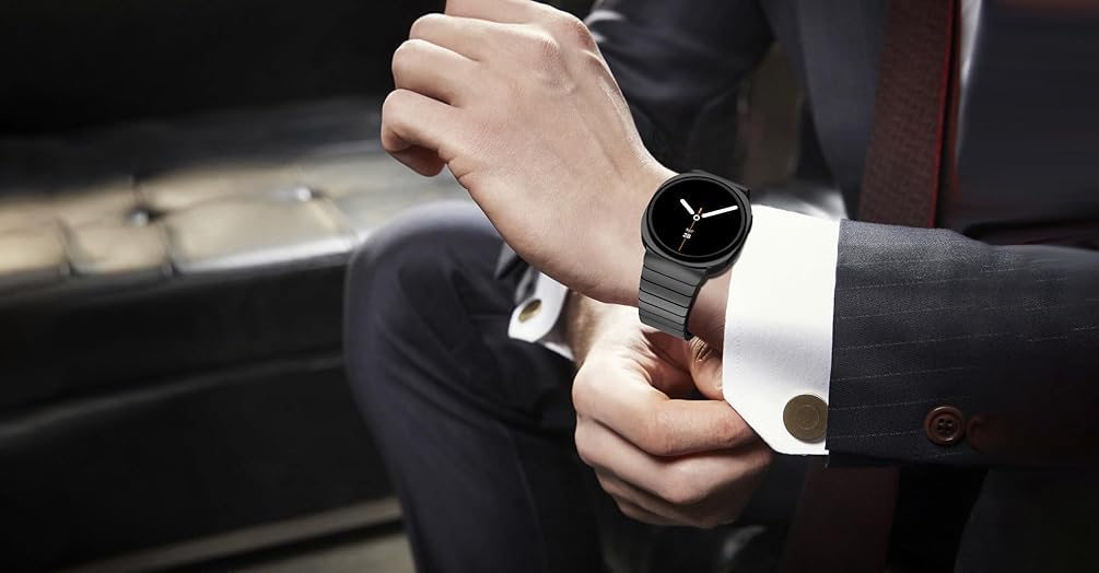 Zitel Band for Samsung Galaxy Watch 8 / Watch 8 Classic Stainless Steel Classy Elegant Metal Strap (Black)