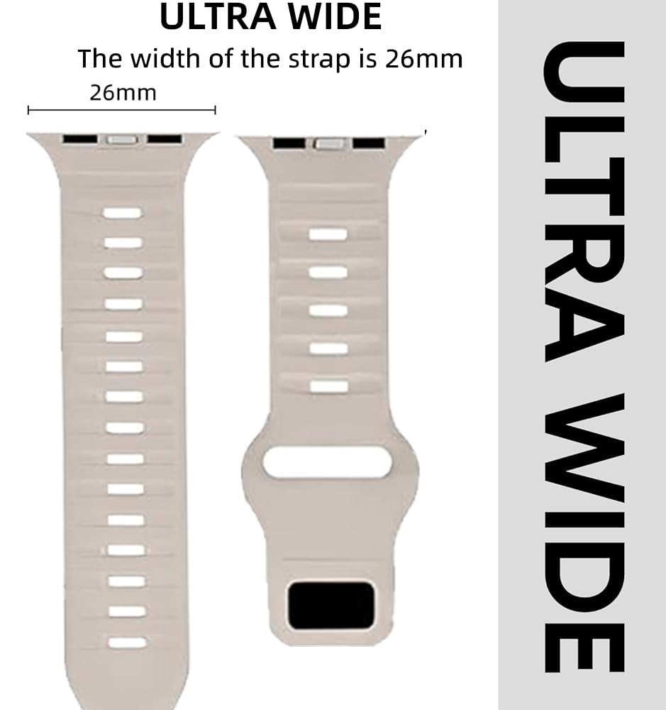 Zitel Band for Apple Watch Ultra 2 49mm / Ultra Wide Silicone Sport Straps - Starlight