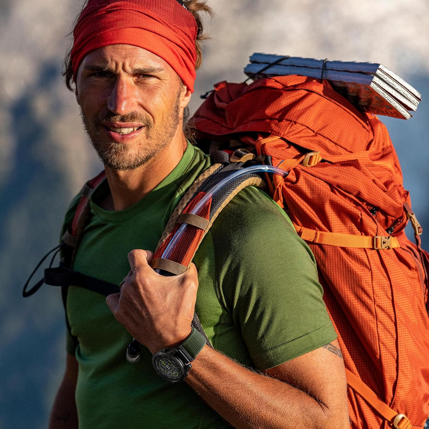 Zitel Band for Garmin Fenix 8 47mm, 7/7 Pro, 6/6 Pro, 5/5 Plus, Epix Pro Gen 2 47mm, MARQ Gen 2, Forerunner 965/955, Nylon 22mm Sport Strap- Army Green