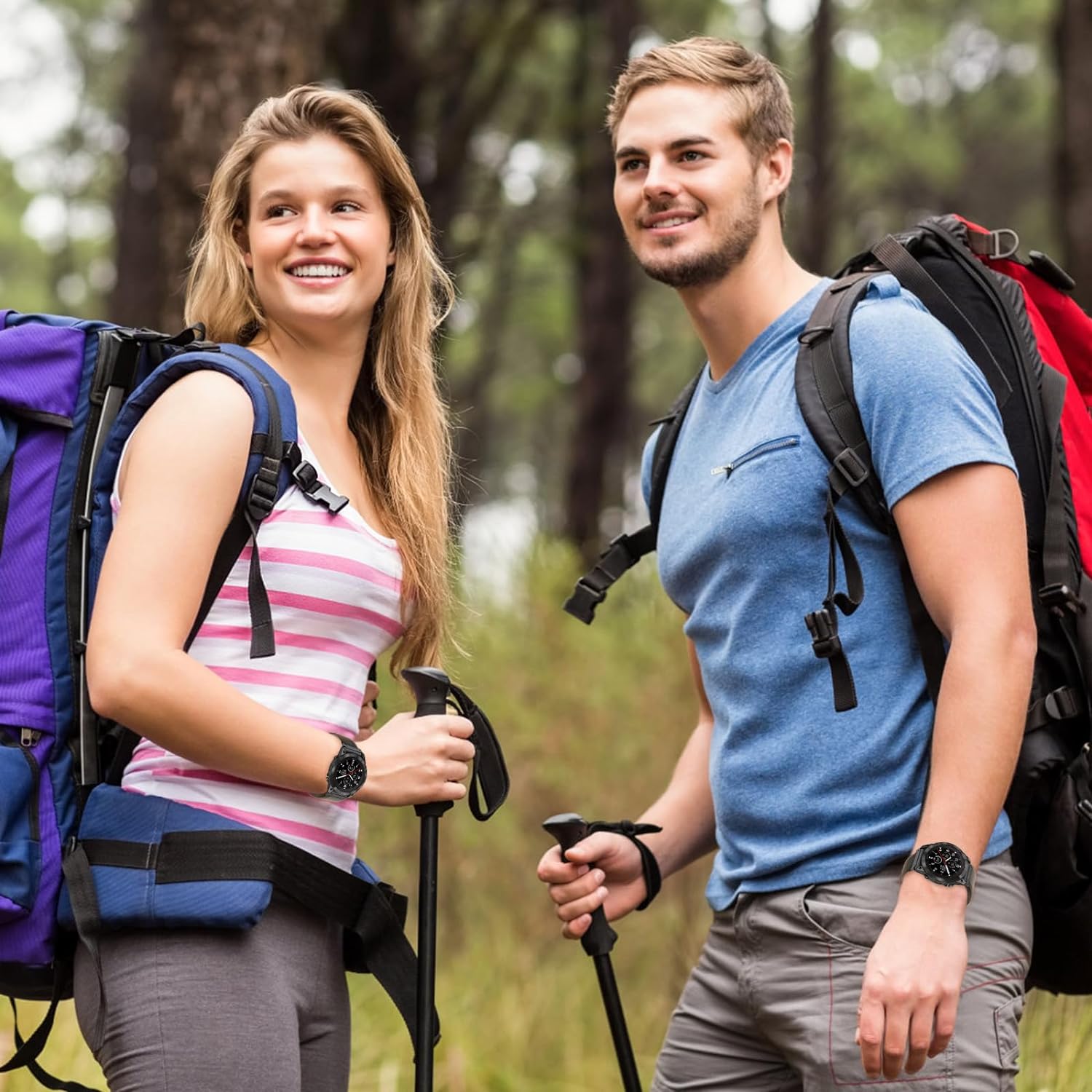 Zitel Band for Garmin Fenix 8 47mm, 7/7 Pro, 6/6 Pro, 5/5 Plus, Epix Pro/Gen 2 47mm, Forerunner 965/955/945/935, Nylon 22mm Sports Strap - Black / Grey