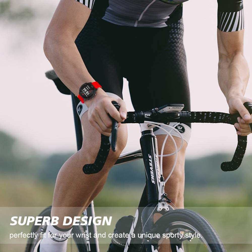 Zitel Bands for Garmin Forerunner 165/245/645, 55/158, Vivoactive 6/5/3/3S, Venu Sq/Sq 2, Venu 2 Plus, 20mm - Spanish Red