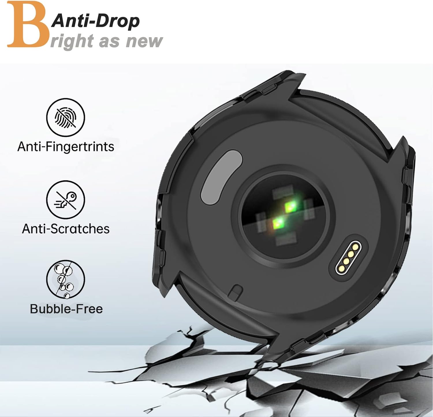 Zitel Hard PC Case for Garmin Forerunner 965 - Black