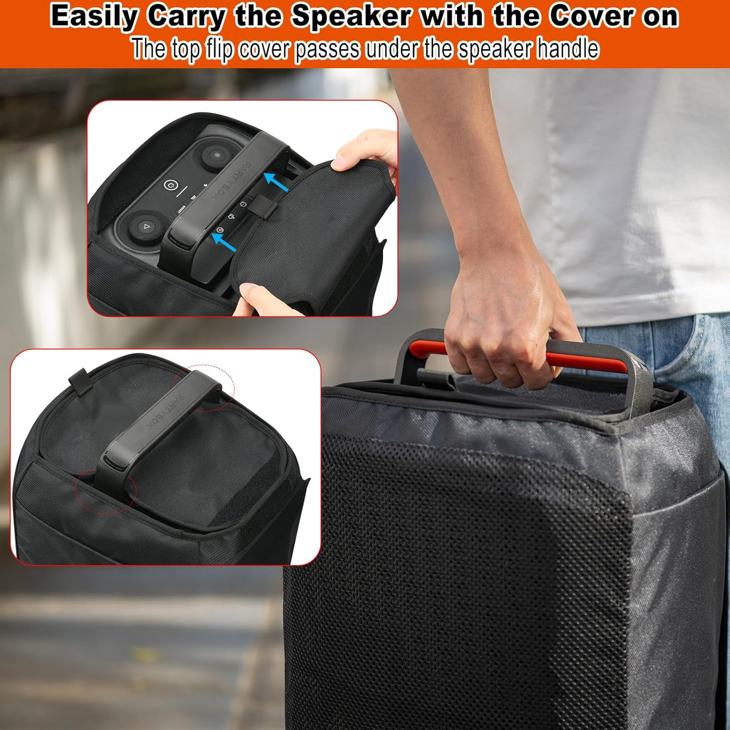 Zitel Cover for JBL Partybox 120 Portable Bluetooth Party Speaker - Black