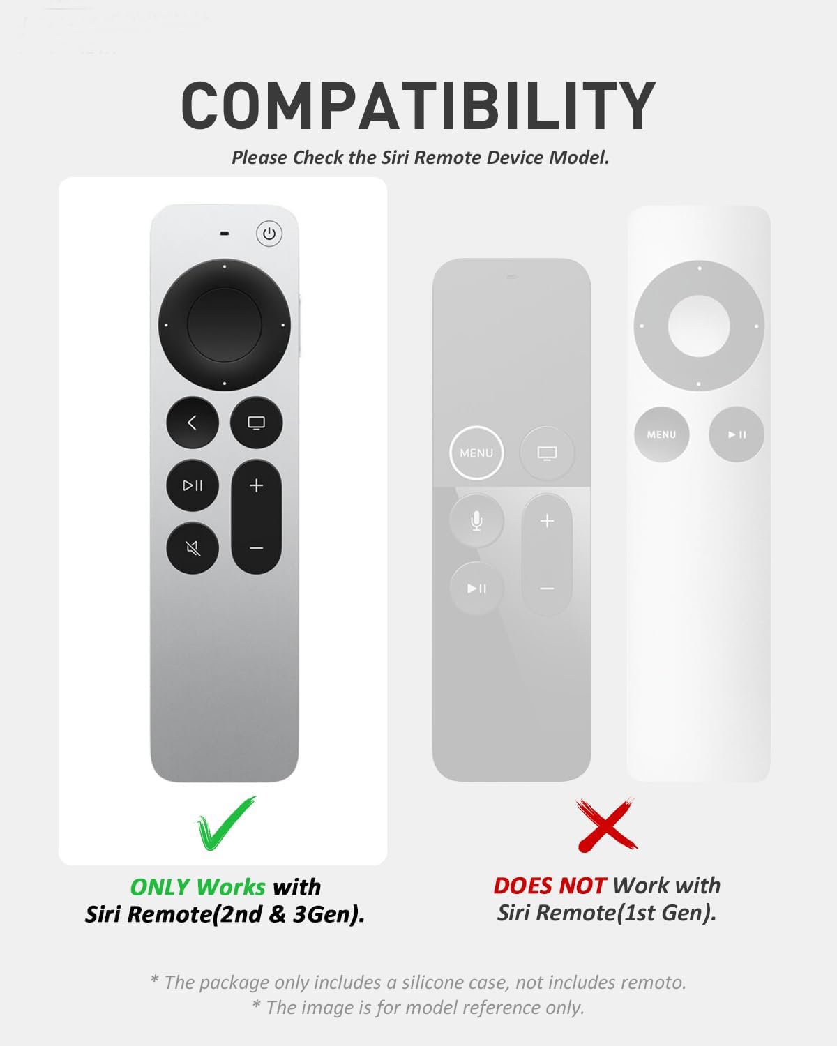 Zitel Silicone TV Remote Cover for Apple TV 4K 2021/2022 Siri Remote Protective Case