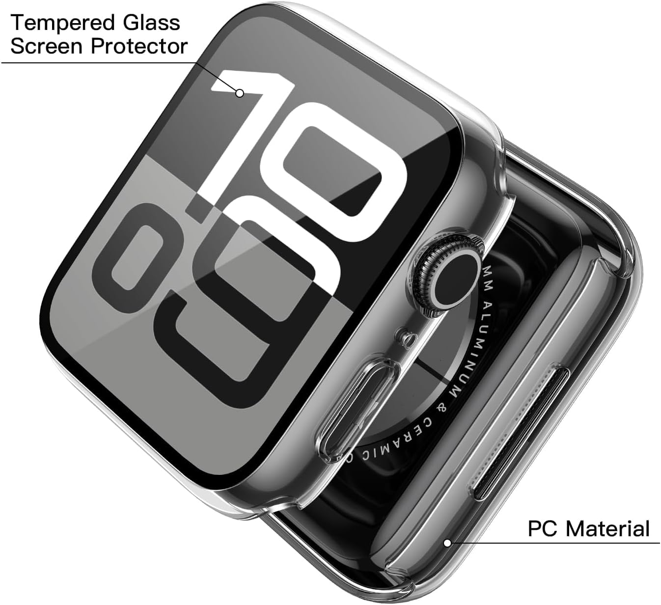 Zitel Case for Apple Watch 46mm Series 11/10 with Built-in Screen Protector - Clear