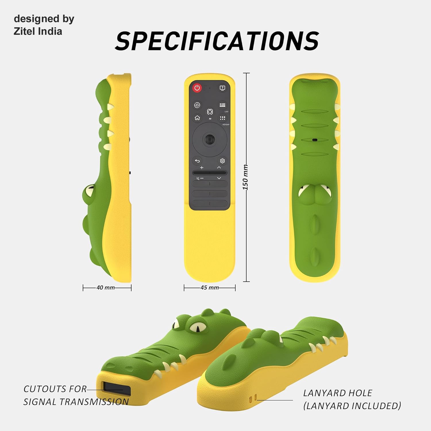 Zitel Silicone TV Remote Cover for LG MR25GA(2025) Case